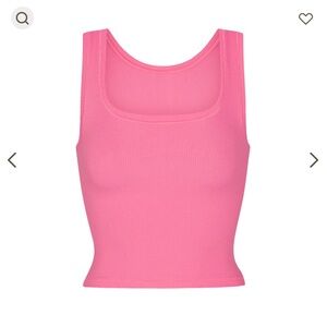 Skims Cotton Rib Tank in Sugar Pink